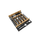 REV A SHELF Craftsman Collection Solid Wood Cutlery Drawer Insert w/ Black Accents