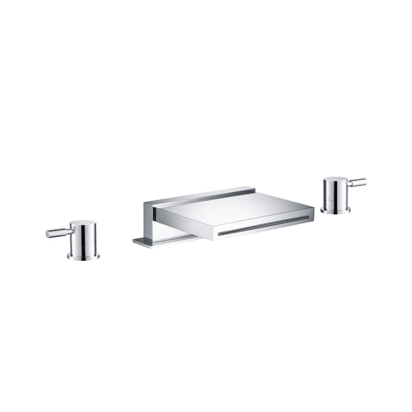 3 Hole Deck Mount Cascade / Sheet Flow Roman Tub Faucet