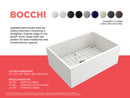 CONTEMPO 27" Step Rim Farmhouse Apron Front Fireclay 27" Single Bowl Kitchen Sink