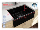 CONTEMPO 27" Step Rim Farmhouse Apron Front Fireclay 27" Single Bowl Kitchen Sink