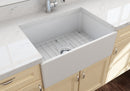 CONTEMPO 27" Step Rim Farmhouse Apron Front Fireclay 27" Single Bowl Kitchen Sink