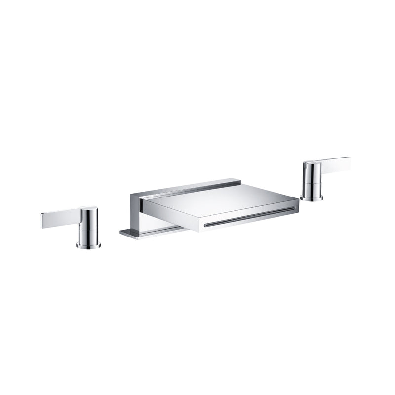 3 Hole Deck Mount Cascade / Sheet Flow Roman Tub Faucet