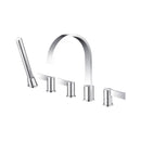 Five Hole Deck Mounted Roman Tub Faucet With Hand Shower