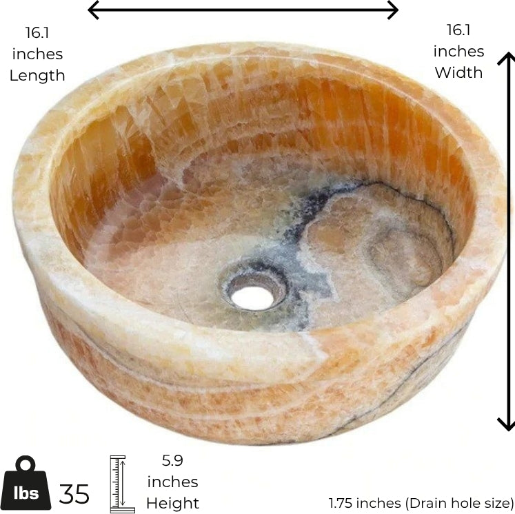 Honey Onyx Marble Sink
