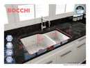 SOTTO 33" Semi Reveal undermount or drop in Fireclay 33" Double Bowl Kitchen Sink, dual mount