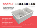 SOTTO 33" Semi Reveal undermount or drop in Fireclay 33" Double Bowl Kitchen Sink, dual mount