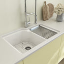 SOTTO 33" Semi Reveal undermount or drop in Fireclay 33" Double Bowl Kitchen Sink, dual mount