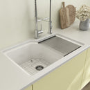 SOTTO 33" Semi Reveal undermount or drop in Fireclay 33" Double Bowl Kitchen Sink, dual mount