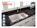 SOTTO 33" Semi Reveal undermount or drop in Fireclay 33" Double Bowl Kitchen Sink, dual mount