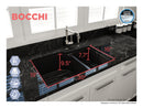 SOTTO 33" Semi Reveal undermount or drop in Fireclay 33" Double Bowl Kitchen Sink, dual mount