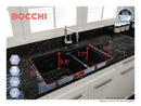 SOTTO 33" Semi Reveal undermount or drop in Fireclay 33" Double Bowl Kitchen Sink, dual mount