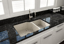 SOTTO 33" Semi Reveal undermount or drop in Fireclay 33" Double Bowl Kitchen Sink, dual mount