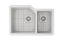 SOTTO 33" Semi Reveal undermount or drop in Fireclay 33" Double Bowl Kitchen Sink, dual mount