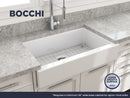 NUOVA PRO 34 Farmhouse Short Apron Front Fireclay 34" Single Bowl Kitchen Sink for easy Retro-Fit