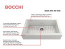 NUOVA PRO 34 Farmhouse Short Apron Front Fireclay 34" Single Bowl Kitchen Sink for easy Retro-Fit