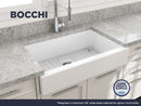 NUOVA PRO 34 Farmhouse Short Apron Front Fireclay 34" Single Bowl Kitchen Sink for easy Retro-Fit