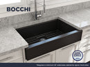 NUOVA PRO 34 Farmhouse Short Apron Front Fireclay 34" Single Bowl Kitchen Sink for easy Retro-Fit