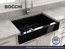 NUOVA PRO 34 Farmhouse Short Apron Front Fireclay 34" Single Bowl Kitchen Sink for easy Retro-Fit
