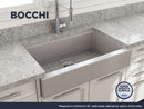 NUOVA PRO 34 Farmhouse Short Apron Front Fireclay 34" Single Bowl Kitchen Sink for easy Retro-Fit