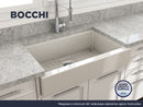 NUOVA PRO 34 Farmhouse Short Apron Front Fireclay 34" Single Bowl Kitchen Sink for easy Retro-Fit