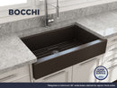 NUOVA PRO 34 Farmhouse Short Apron Front Fireclay 34" Single Bowl Kitchen Sink for easy Retro-Fit