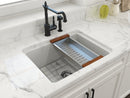 SOTTO 24" Semi Reveal undermount or drop in Fireclay 24" Single Bowl Kitchen Sink, dual mount