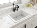 SOTTO 24" Semi Reveal undermount or drop in Fireclay 24" Single Bowl Kitchen Sink, dual mount