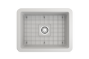 SOTTO 24" Semi Reveal undermount or drop in Fireclay 24" Single Bowl Kitchen Sink, dual mount