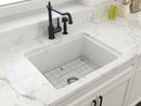 SOTTO 24" Semi Reveal undermount or drop in Fireclay 24" Single Bowl Kitchen Sink, dual mount