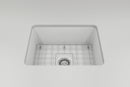 SOTTO 24" Semi Reveal undermount or drop in Fireclay 24" Single Bowl Kitchen Sink, dual mount