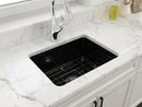 SOTTO 24" Semi Reveal undermount or drop in Fireclay 24" Single Bowl Kitchen Sink, dual mount