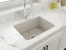 SOTTO 24" Semi Reveal undermount or drop in Fireclay 24" Single Bowl Kitchen Sink, dual mount