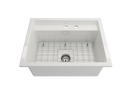 BAVENO 27" Hide Away undermount or drop in 27" Single Bowl Kitchen Sink, 2 Hole faucet drilling