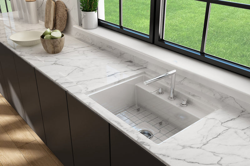 BAVENO 27" Hide Away undermount or drop in 27" Single Bowl Kitchen Sink, 3 Hole faucet drilling
