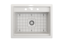 BAVENO 27" Hide Away undermount or drop in 27" Single Bowl Kitchen Sink, 3 Hole faucet drilling