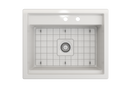 BAVENO 27" Hide Away undermount or drop in 27" Single Bowl Kitchen Sink, 2 Hole faucet drilling