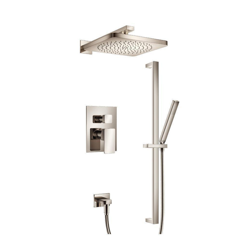 Two Output Shower Set With Shower Head, Hand Held And Slide Bar