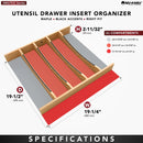 REV A SHELF Craftsman Collection Solid Wood Utensil Drawer Insert w/ Black Accents