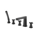 Five Hole Deck Mounted Roman Tub Faucet With Hand Shower