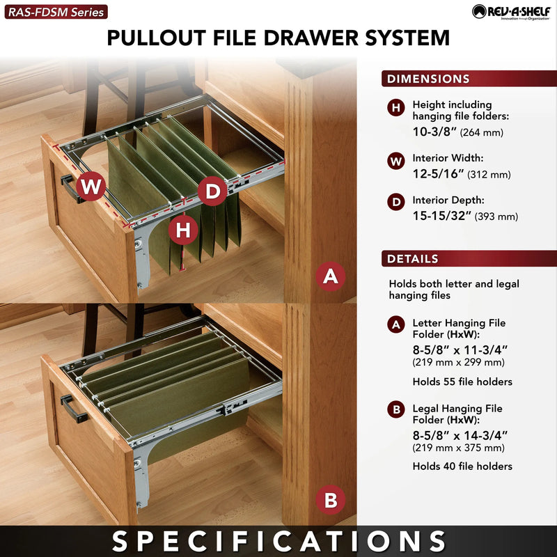REV A SHELF Pullout File Drawer System