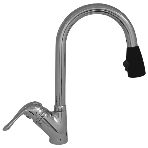 Whitehaus Rainforest Single Hole/Single Lever Handle Faucet with Black Spray Head