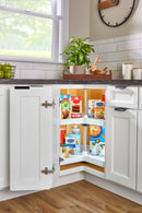 REV A SHELF : Value Line Polymer Kidney-Shaped 2-Shelf Lazy Susans for Corner Base Cabinets