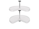 REV A SHELF : Value Line Polymer Kidney-Shaped 2-Shelf Lazy Susans for Corner Base Cabinets
