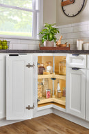 REV A SHELF : Value Line Polymer Kidney 2-Shelf Lazy Susans for Corner Base Cabinets