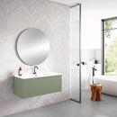 Lucena Bath Bari Vanity with Ceramic top Integrated rectangular bowl w/Single hole cutout for faucet