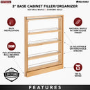 REV A SHELF : Wood Base Filler Pullout Organizer for New Kitchen Applications