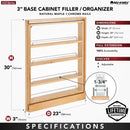 REV A SHELF : Wood Base Filler Pullout Organizer for New Kitchen Applications