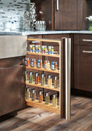 REV A SHELF : Wood Base Filler Pullout Organizer for New Kitchen Applications w/ Soft-Close