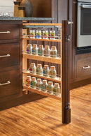 REV A SHELF : Wood Base Filler Pullout Organizer for New Kitchen Applications w/ Soft-Close