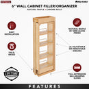 REV A SHELF : Wood Wall Filler Pullout for 30" H New Kitchen Applications
